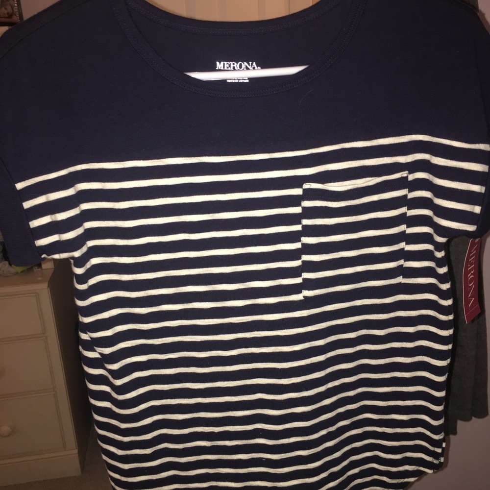 Navy striped shirt